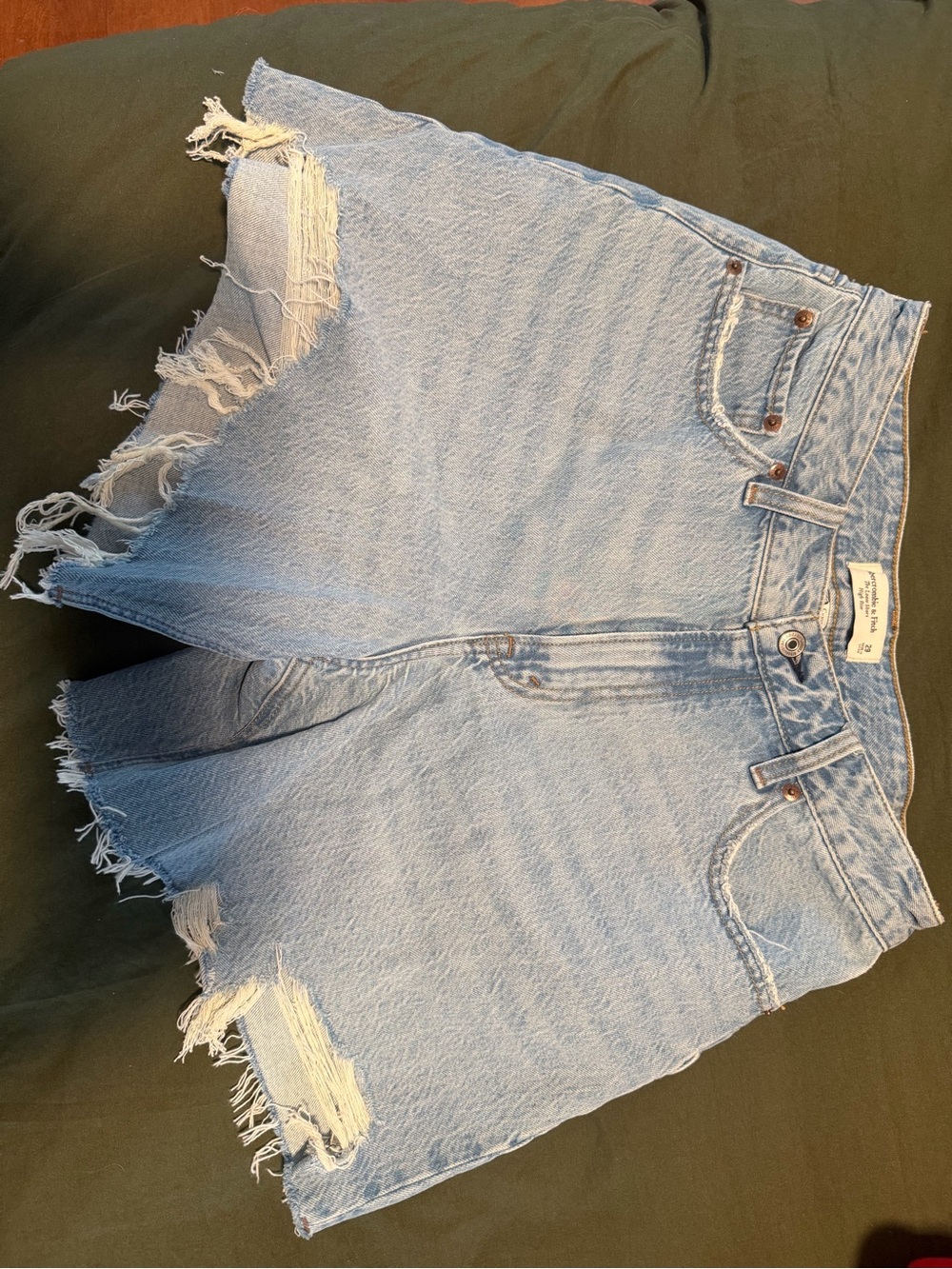Abercrombie & Fitch Light Blue Distressed Denim Jean Shorts